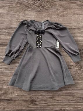 Girls Poppies and Roses Black Formal Dress Size Small Brand New